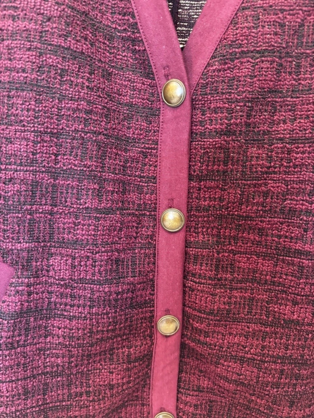 Maurices Marled Knit‎ Cardigan Burgundy Button Front Size M - Picture 3 of 8
